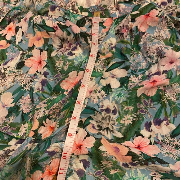 Zara Lightly Worn Silk Blend Floral Pants - L - Picture 11 of 13